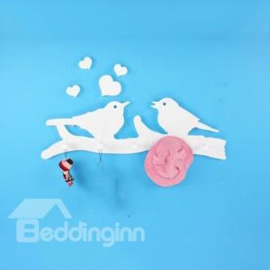 Fantastic Wood Plastic Plate Festive Birds Wall Hook