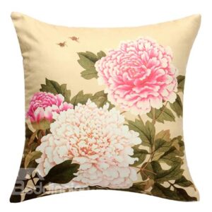 Environmental and Skincare Gorgeous Flowers Suede Nap Pillowcase