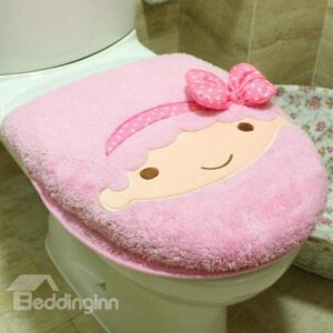 Binary Star Cartoon Plush 2-Piece Toilet Seat Cover