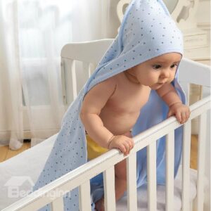 Elegant Polka Dot Hooded Baby Bath Wrap