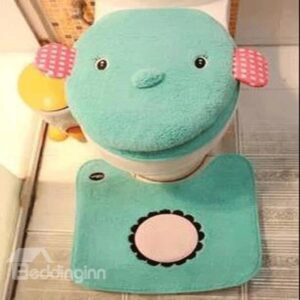 Calf Elephant Cotton Plush Loveliness 3-Piece Toilet Seat Cover