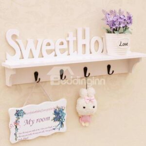 Fantastic Wood Plastic Plate Wall Shelves with Hooks