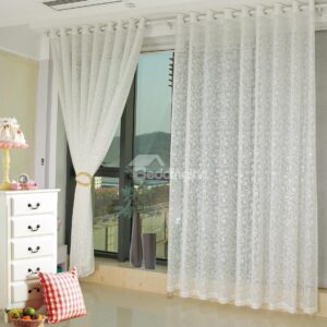 Modern Fashion Beige Living Room&Bedroom Custom Sheer Curtain