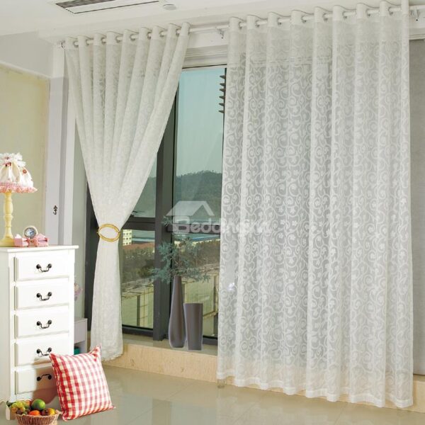 Modern Fashion Beige Living Room&Bedroom Custom Sheer Curtain