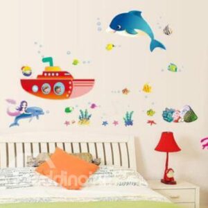 Cheap Whale in the Bottom of the Sea Wall Stickers for Kids Decoration