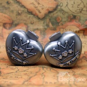 Love Heart Shape Zinc Alloy Baby First Teeth and Curl Keepsake Box