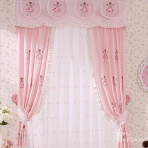 Cartoon Embroidery Cinderella Girls Room Curtain