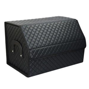 High Grade Grid Style Leather Foldable Trunk Organizer