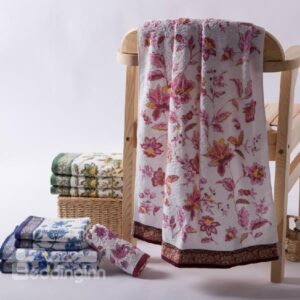 European Classical Pattern Soft Reactive Dyeing Elegant Bath Towel