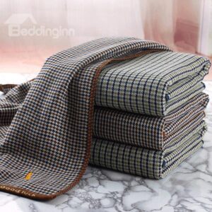 POLO Gauze Looped Pile Europe Type English Grid Bath Towel