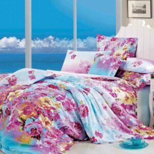 Fragrant Flower Print 4-Piece Cotton Duvet Cover Sets
