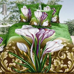 Amazing Iris Flower Print 4-Piece Polyester Duvet Cover Sets