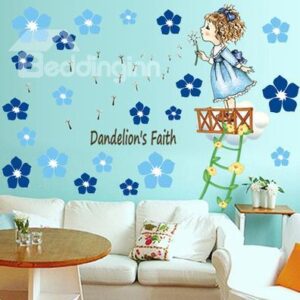 Amazing Pretty Dandelion Angel Wall Stickers