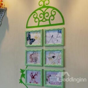 Top Classic Wall Photo Frame Set with Green Wall Stickers
