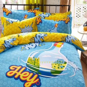 Current Bottle Print 4-Piece Cotton Duvet Cover Sets
