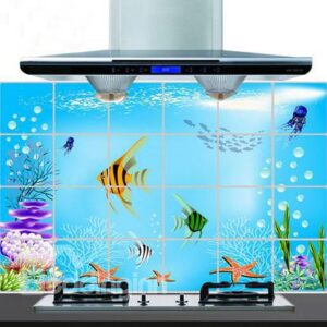Fantastic Cartoon Seaworld Kitchen Hearth Removable Wall Stickers