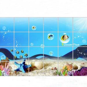 Top Selling Aluminum Foil Seaworld Kitchen Hearth Removable Wall Stickers