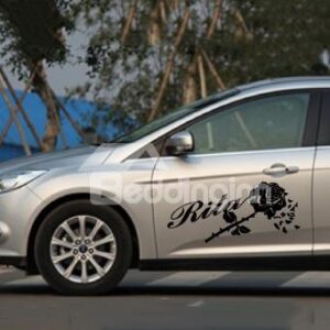 Wonderful Rose and English Letters Car Sticker