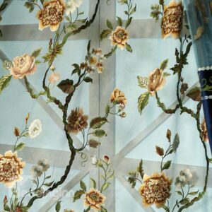 European Style Luxury Embroidery Custom Sheer Curtain