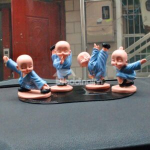 Four Little Kong Fu Monks Funny Car Decor