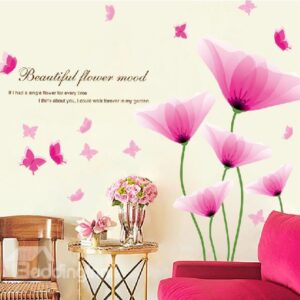 Popular Flowers Removable PVC Decorative Wall Stickers