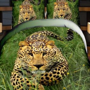 Smart Leopard Print 4-Piece Polyester Duvet Cover Sets