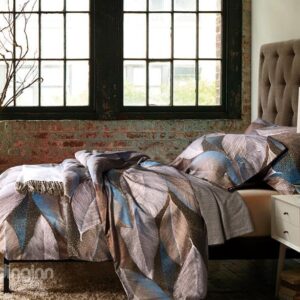 Exotic Leaves Print 4-Piece Egypt Cotton Duvet Cover Sets