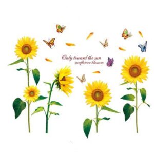Cheap Removable Sunflowers Decorative Wall Stickers