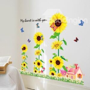 Amazing Pretty Layers of Sunflowers Wall Stickers