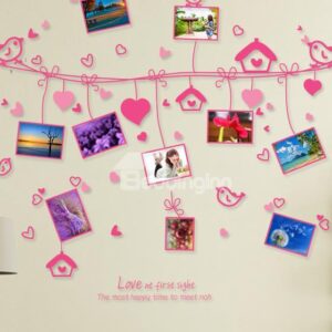 Popular Pretty Love Birds Photo Frame Wall Stickers