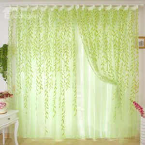 Beautiful Green Willow Leaves Sheer