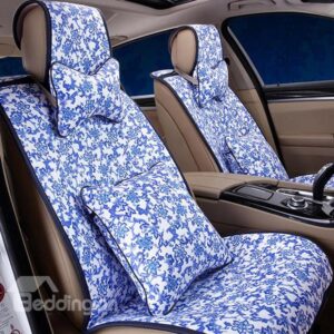 Blue and White Porcelain Style High Grade Leather Car Seat Covers