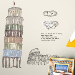 Amazing Leaning Tower of Pisa Wall Stickers
