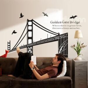 New Classic Wonderful Golden Gate Bridge Wall Stickers