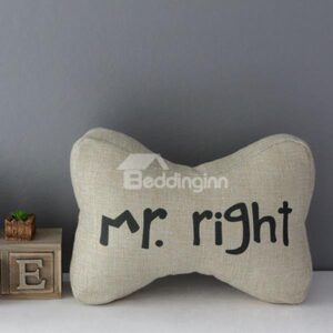 Mr. Right Linen Car Neckrest Pillows