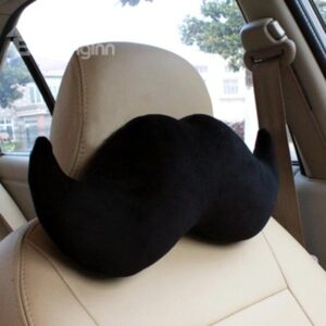 Handsome Mustache Soft Plush Car Neckrest Pillow
