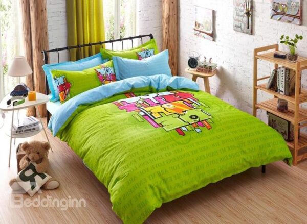 Square Blocking Print 4-Piece Duvet Cover Sets