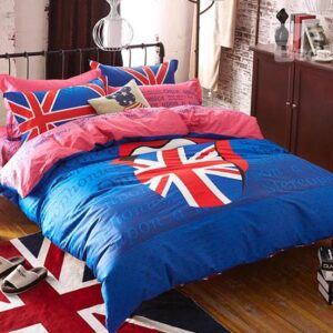 Union Jack with Blue Background 4-Piece Duvet Cover Sets