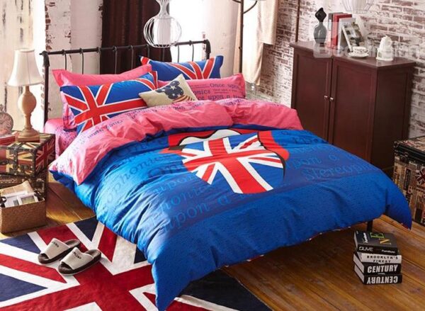 Union Jack with Blue Background 4-Piece Duvet Cover Sets