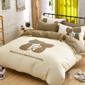 Lovers' world Print 4-Piece Cotton Duvet Cover Sets