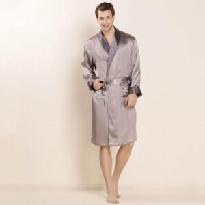 Mulberry Silk Delicate Materials Luxury Men's Bathrobe