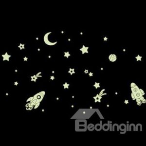 Fantastic Rocket 2-Piece Luminous Wall Stickers