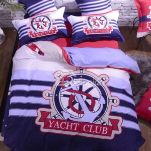 Yacht Club Print 3-Piece Natural Cotton Kids Duvet Cover Sets