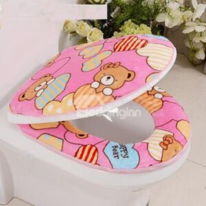 Thicken Warmth Cute Bear 2-Piece Set Toilet Seat Covers