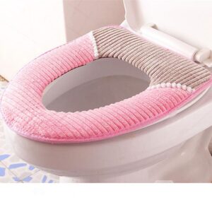 Corduroy PU Waterproof Bottom Plush Thicken Toilet Seat Covers