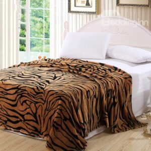 The Tiger Stripes Printing Light Coral Blanket