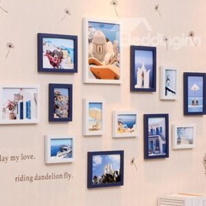 Mediterranean Sea Picture Wall Photo Frame Set with Wall Stickers