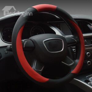 Passionate Red Black Matching Feather Steering Wheel Cover