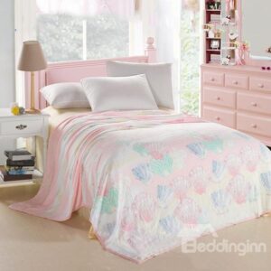 Colorful Shells Printing Jacquard Towel Blanket
