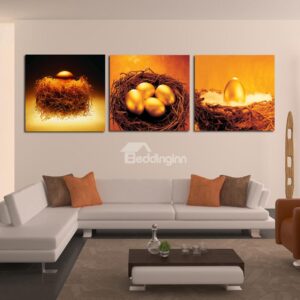 Top Selling Golden Eggs 3-Piece Crystal Film Art Wall Print